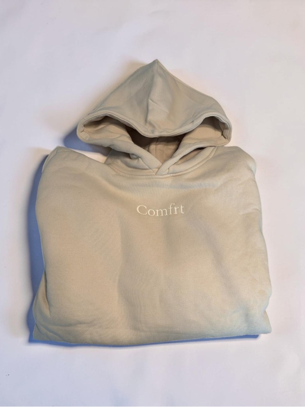 Comfort Tan 'Comfrt' Hoodie - Minimal Men's Pullover BNWT